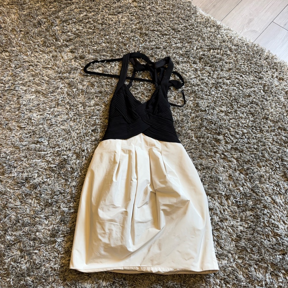Marciano Black and Cream Backless Dress